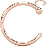 20G 3/8 Solid 18K Rose Gold Nose Hoop