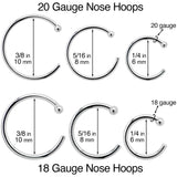 20G 5/16 Solid 18K Rose Gold Nose Hoop