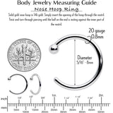 20G 5/16 Solid 14K White Gold Nose Hoop