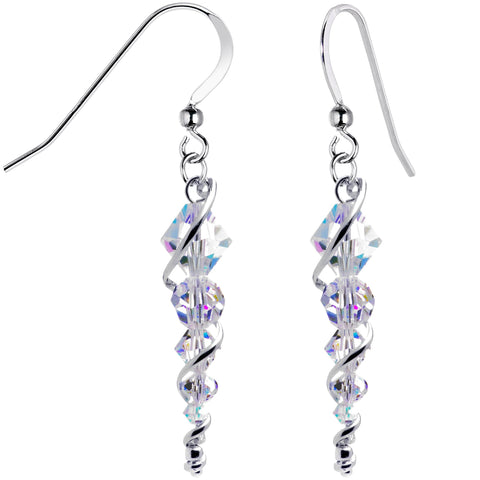 925 Sterling Icicle Drop Earrings Created with Crystals