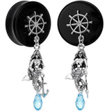 Aqua Nautical Mermaid Plug Set Created with Crystal 00G to 1 Inch