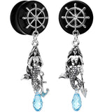 Aqua Nautical Mermaid Plug Set Created with Crystal 00G to 1 Inch