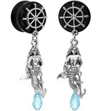 Aqua Nautical Mermaid Plug Set Created with Crystal 00G to 1 Inch