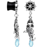 Aqua Nautical Mermaid Plug Set Created with Crystal 00G to 1 Inch