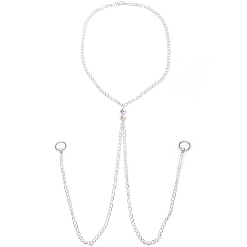 Brilliant BCR Necklace to Nipple Chain Created with Crystals