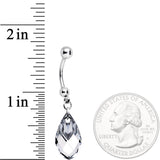 Clear Drop Reversible Belly Ring Created with Crystals