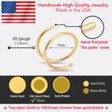 3Pack Double Hoop Nose 14k Gold Filled and 925 Silver Spiral Nose Rings 20G 8mm Left