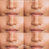 20G Rose Gold PVD Implant Grade Titanium Triple Sided Micro Gem Hinged Nose Hoop