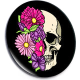 Acrylicious Floral Flowers Skull Magnet by Onyx O