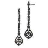 Black Plated Downton Abbey Arabesque Dangle Earrings