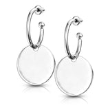 Circular Dangle Stainless Steel Stud Hoop Earrings
