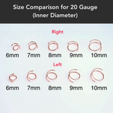 3Pack Double Hoop Nose 14k Gold Filled and 925 Silver Spiral Nose Rings 20G 8mm Right