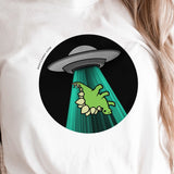 Alien UFO Dinosaur Abduction Tee Shirt