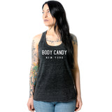 Body Candy New York Black Gray Cosmic Twist Back Tank Top