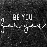 Be You, For You Black Gray Cosmic Twist Back Tank Top