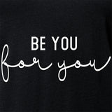 Be You, For You Black Tapered V-Neck Tee Shirt