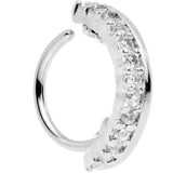 18G Clear CZ Gem Sleek Seamless Circular Ring