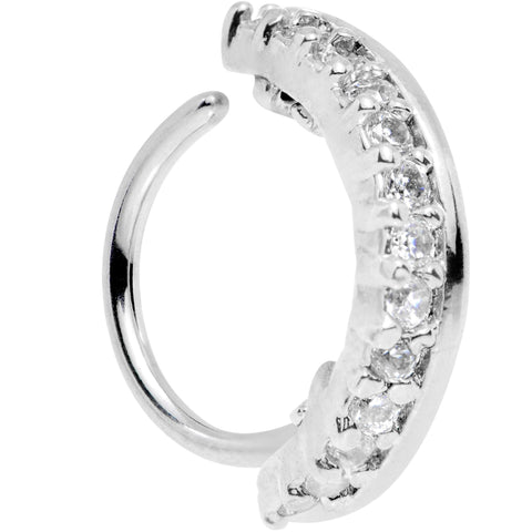 18G Clear CZ Gem Sleek Seamless Circular Ring