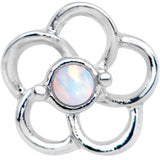 5/16 White Faux Opal Internally Threaded Hollow Flower Labret Monroe