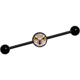 14G Full Color Owl Black Industrial Barbell 37mm
