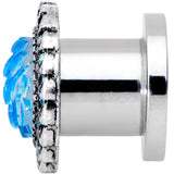 Aqua Gem Iridescent Blue Mermaid Scale Screw Fit Plug Set 6mm to 22mm
