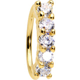 20G 5/16 Clear CZ Gold IP Quintet Seamless Circular Nose Ring