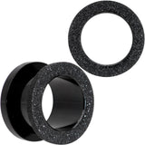Black PVD Sandblasted Screw Fit Tunnel Plug Set 5mm to 16mm