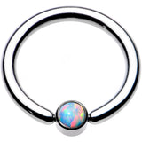 12G 1/2 White Faux Opal 4mm Disc BCR Captive Ring