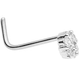 1/4 Clear CZ Gem Cute Cluster L Shaped Nose Ring