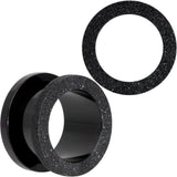 Black PVD Sandblasted Screw Fit Tunnel Plug Set 5mm to 16mm