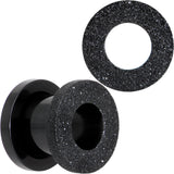 Black PVD Sandblasted Screw Fit Tunnel Plug Set 5mm to 16mm