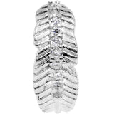 18G Clear CZ Gem Feather Seamless Circular Ring