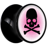 Black Acrylic Pink Black Skull Saddle Plug Set 1/2
