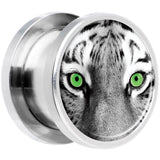 Black White Tiger Eyes Steel Screw Fit Plug Set 1/2