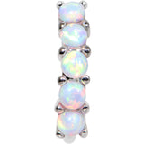 18G White Synthetic Opal Annealed Circular Ring
