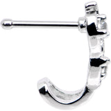 Clear CZ Gem Double Fashion Faux Hoop Nose Bone