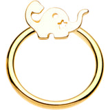 14G 3/8 Gold Tone IP Dinosaur Brontosaurus BCR Captive Ring