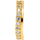 18G Clear CZ Gem Gold Tone Sleek Seamless Circular Ring