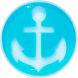 Clear Acrylic Double Flare Turquoise Blue Anchor Saddle Plug Set 6mm to 20mm