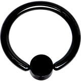 14G 3/8 Clear Gem 4mm Disc Black IP BCR Captive Ring