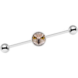 14G Full Color Owl Industrial Barbell 37mm