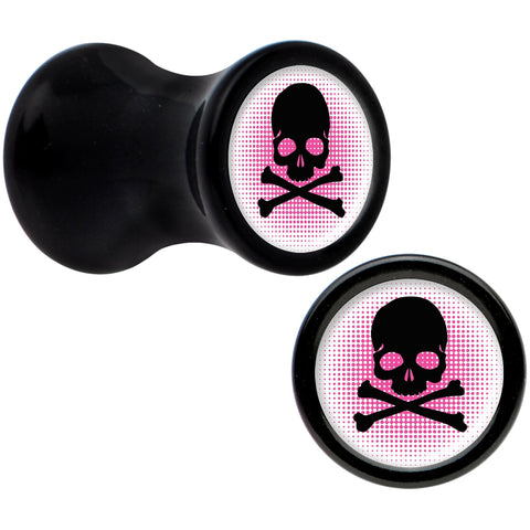 Black Acrylic Pink Black Skull Saddle Plug Set 4G
