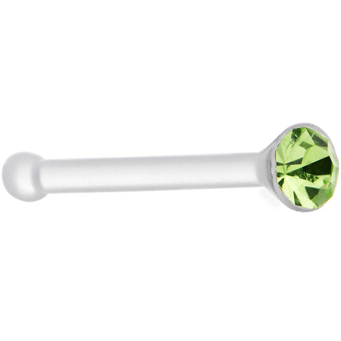 20G 1/4 Green Gem Stud Acrylic Nose Bone