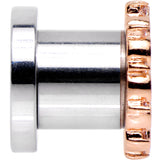 0G Clear Gem Flowering Frame Screw Fit Tunnel Plug Set