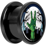 Cemetery Zombie Hand Halloween Black Anodized Plug Set 9/16