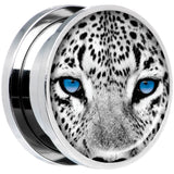 Black White Leopard Eyes Steel Screw Fit Plug Set 18mm