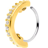 20G Clear CZ Gem Gold Tone Sleek Seamless Circular Ring