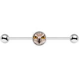 14G Full Color Owl Industrial Barbell 37mm