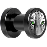 Black White Tiger Eyes Black Anodized Screw Fit Plug Set 4G