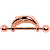 14G 5/8 Rose Gold Tone Fearsome Fangs Nipple Shield Set